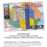 Botoșani: Prezentarea nr. 1/ 2018 al revistei “Hyperion”, dedicat literaturii române din Basarabia în ultimul secol
