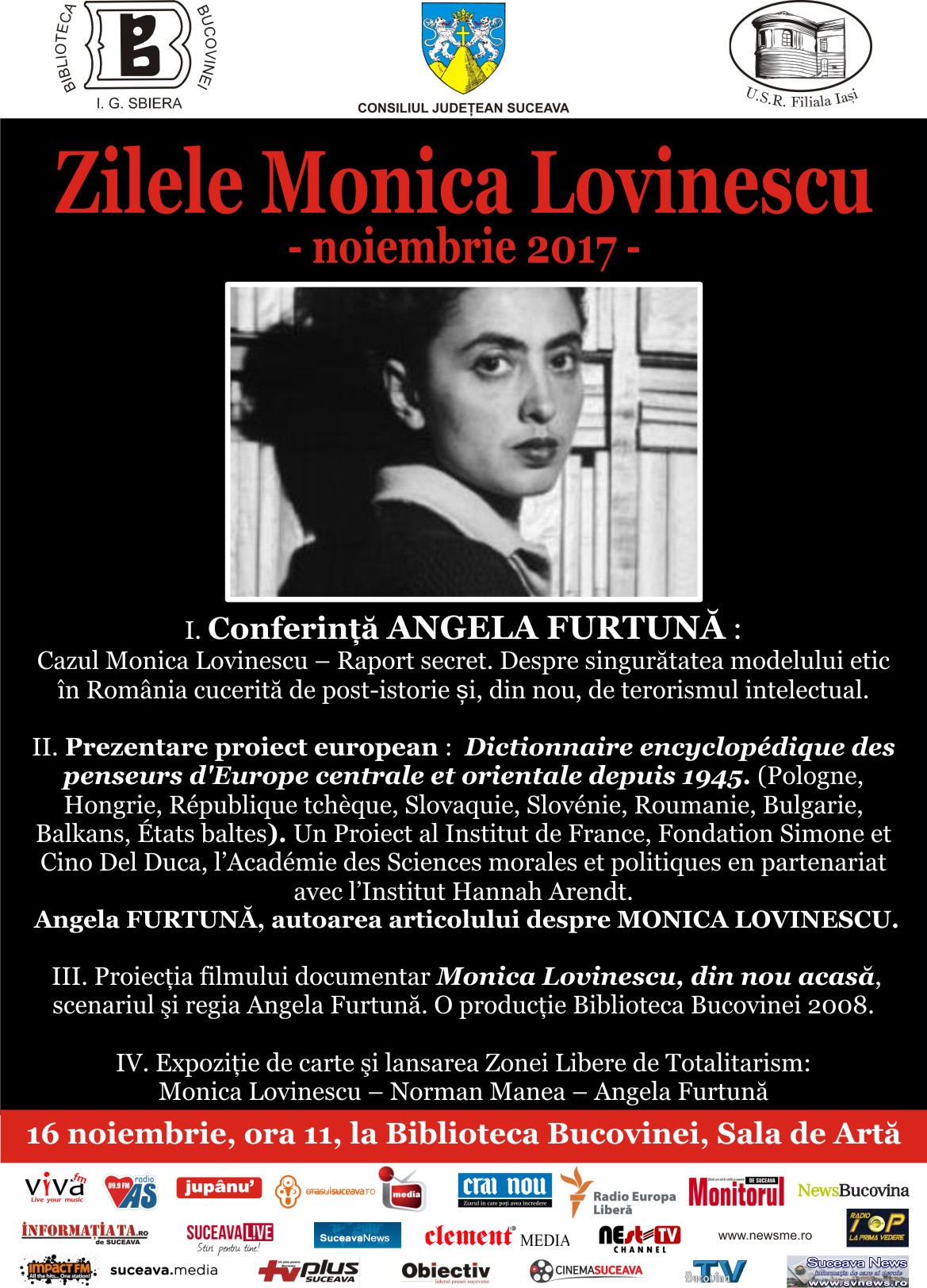 Zilele Monica Lovinescu, Ediția 2017, la Suceava