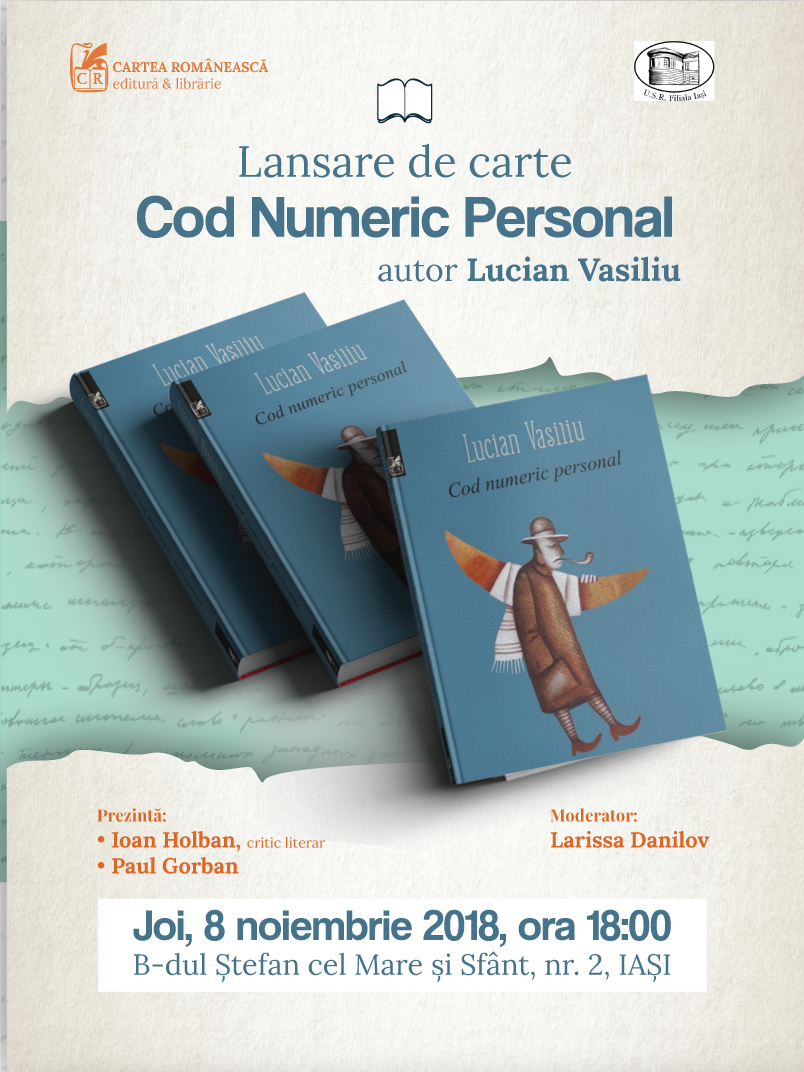 Lansare carte:”Cod Numeric Personal”, autor Lucian Vasiliu