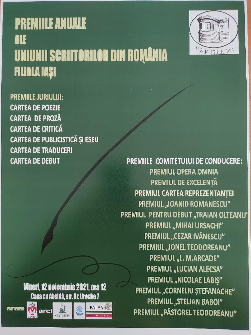 Premiile Anuale ale Filialei Iași a Uniunii Scriitorilor din România