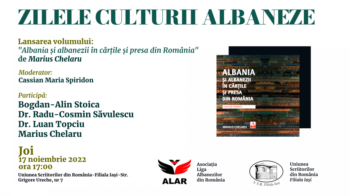 Lansare de carte: „Albania și albanezii în cărțile și presa din România”, autor Marius Chelaru
